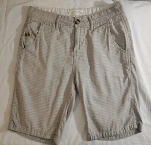 Men's Ezekiel brown striped cotton linen chino fit casual dress shorts 30 NWOT - Picture 1 of 9