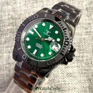 Reloj automático para hombre 10ATM negro PVD NH35 cristal zafiro fecha ostra pulsera - Imagen 1 de 24