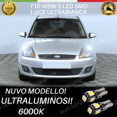 COPPIA LUCI DI POSIZIONE 5 LED PER FORD FIESTA V 5 T10 W5W CANBUS 100% NO ERRORE - Immagine 1 di 3
