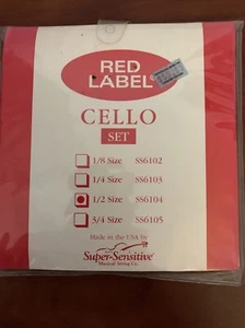 Super Sensitive Cello Strings Set Of Four - 1/2 Size - Picture 1 of 2