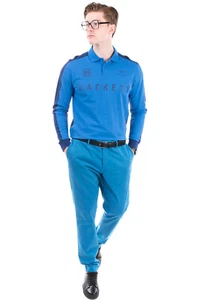 RRP€135 HACKETT Chino Trousers Size 31R Stretch Herringbone Garment Dye Slim - Picture 1 of 12