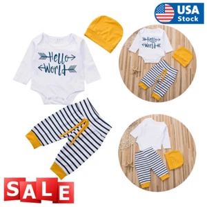 Newborn Set Kid Baby Boy Printing Clothes Jumpsuit Romper Bodysuit Pants Outfits - Picture 1 of 11