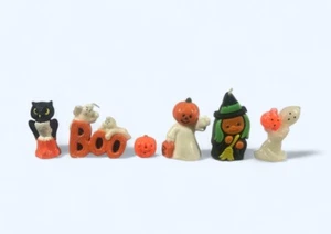Vintage Gurley Halloween Candles Lot Witch Black Cat Skull Pumpkin - Picture 1 of 4