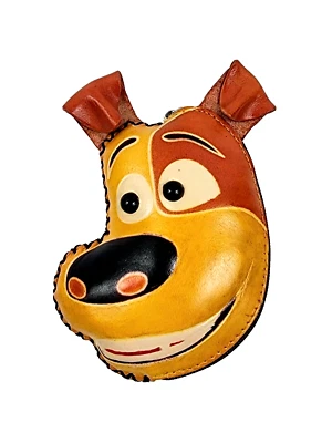 Smiley Dog Leather Coin Wallet Wristlet Card Holder with Leather Strap - Image 1 of 4