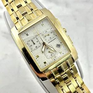 Citizen Eco-Drive Chronograph Tank Uhr Herren goldfarben H501-S008361 6,8" funktioniert - Bild 1 von 16