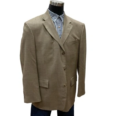 Blazer 46R Oscar De La Renta Abrigo Deportivo Chaqueta Para Hombres Lana Dorado Tostado Uñas Cabeza Foto 1 de 4