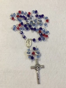 TENNESSEE TITANS ROSARY NFL NECKLACE JEWELRY GLASS BEAD FOOTBALL LOGO ORNAMENT - Picture 1 of 9