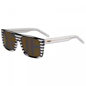 New HUGO BOSS HG1002/S 33EOA Transparent with Striped Black/Grey Mirror 56-18... - Picture 1 of 7