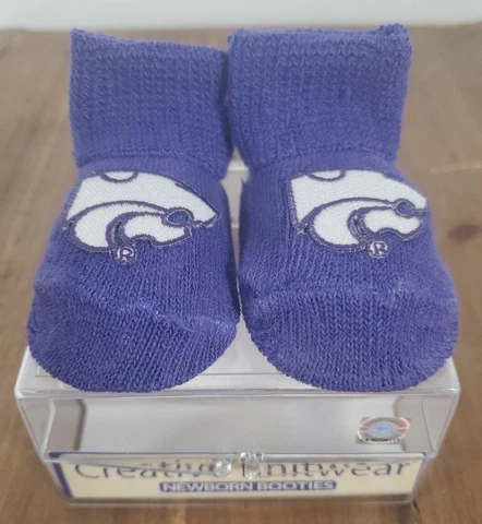 Kansas State University Wildcats Baby Booties Socks Newborn Infant Gift Box NEW Cover
