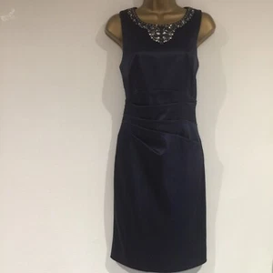 Ladies Dress Size 8 Navy Blue ELIZA J Mother Of Bride Bnwot Embellished Stunning - Picture 1 of 11