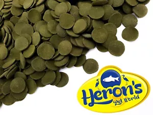 HERONS Pleco Wafers ALGAE SPIRULINA CORY PLEC CATFISH Premium Tropical Fish Food - Picture 1 of 2