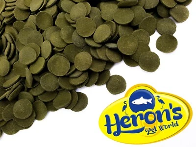 HERONS Pleco Wafers ALGAE SPIRULINA CORY PLEC CATFISH Premium Tropical Fish Food - Image 1 of 2