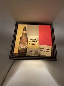 Rare Vintage GENESEE Beer Shadow Box Bar Light Sign - Picture 1 of 7