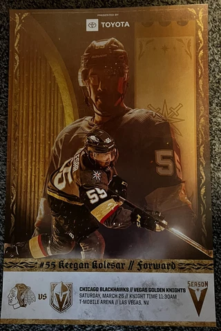 💛Vegas Golden Knights💛vs Chicago Blackhawks 3/26/22 Poster/Program - Kolesar Cover