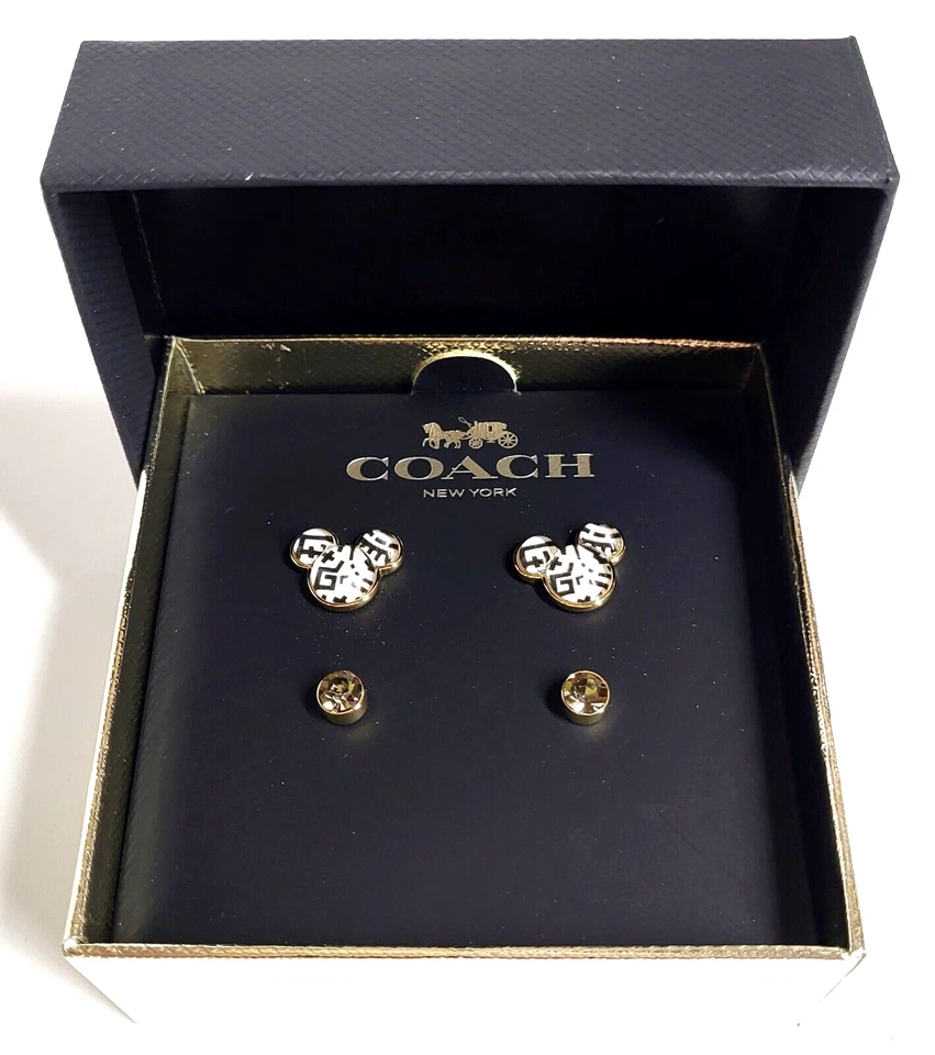 Coach Disney Mickey Mouse X Keith Haring Stud Earring Set Black Multi C7783