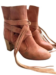 Free People Seven Wonders Botines Tacón Botas Cuero Óxido Talla 38/7.5 - Imagen 1 de 14