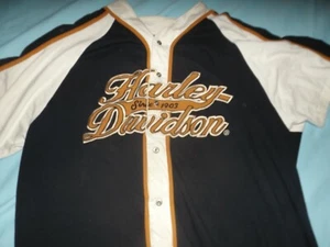 Vintage Harley Davidson Since 1903 schwarz gold Baseball Trikot Herren LARGE - Bild 1 von 5
