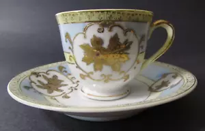 Tazza da tè e piattino Silver China Demitasse Giappone occupato - Foto 1 di 7