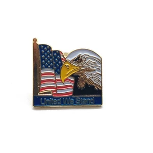 United We Stand Adler Pin amerikanische Flagge Patriot Freiheit USA Stärke Mut Vintage - Bild 1 von 3
