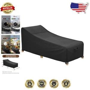 Funda Chaise Lounge Negra - Impermeable y Resistente a los UV 84" Dimensiones - Imagen 1 de 9