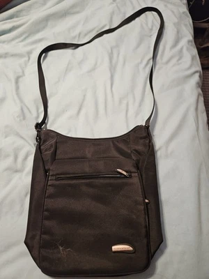 Travelon Black Messenger Crossbody Bag Nylon Anti-Theft RFID 12 x 12 Inch - Image 1 of 4