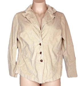 Chaqueta de Pana De Colección Para Mujer Talla Grande 2X Beige Tres Botones Blazer Academia - Imagen 1 de 12