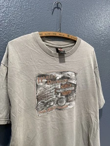 T-shirt vintage anni 90 Harley Davidson Motorcycles verde Texas biker taglia XL - Foto 1 di 6