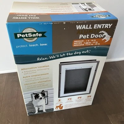 Pet Saft PPA11-10916 Medium Aluminum Wall Entry Dog Pet Door 1-40Lbs NEW A - Image 1 of 4