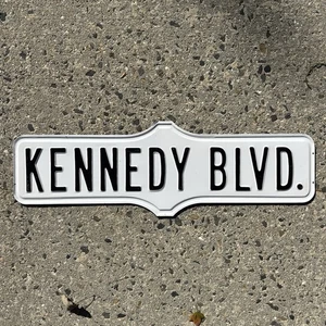 Vintage Authentic KENNEDY BLVD. embossed road street sign - Picture 1 of 9