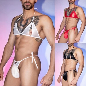 Sujetador Hombres Top Hombre Regular Sexy Lencería Color Sólido Alto Elastizado Poliéster - Imagen 1 de 22