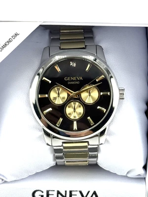 Reloj pulsera Geneva de dos tonos con acento de diamantes para hombre - KHA0011TTG Foto 1 de 4