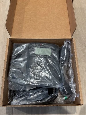 New Polycom VVX 300 Series Business Media Desktop Phone - Black (2200-46135-025) - Image 1 of 3