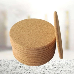 Sottobicchieri Rotondi in Sughero 6PZ Antiscivolo Impermeabile Isolamento Tazza Tamponi - Foto 1 di 11