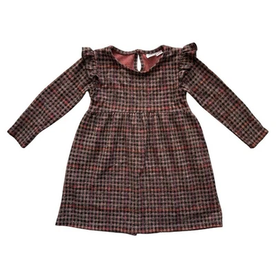 Zara Plaid Fleece Ruffle Dress Size 4-5y - Image 1 of 4