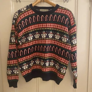 Vintage Northern Isles Pullover Damen XL Schulterpolster 80er Weihnachten Urlaub Ramie - Bild 1 von 11