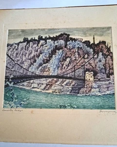 3 VTG N. Hornyansky Aquatint Art Prints Niagara Falls Decew House Old Fort Erie - Bild 1 von 17