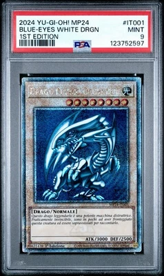 BLUE EYES WHITE DRAGON Quarter-Century-Secret-Rare 25th MP24-IT001 ITALIAN PSA 9 - Image 1 of 2