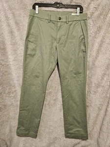 Gap Pants Mens 30x28 Green Chino Performance Slim Fit Flat Front Straight Leg - Picture 1 of 7