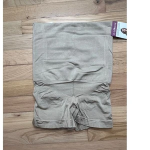 NEW Curveez Women's L Signature Control High Waist Boy Short Shapewear Beige Tan - Picture 1 of 12