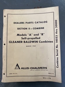 Allis-Chalmers Gleaner Baldwin Combines Dealers Repair Parts Catalog D-42 A R - Picture 1 of 1