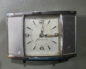Vintage Westclox  Sliding Door Travel Windup Alarm Clock, Size3H x 4W, Untested - Picture 1 of 9