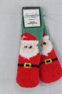 Kids' Christmas Socks One Size Santa Green/Red SNUGADOO TOO NWT - Picture 1 of 6