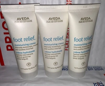 Aveda Foot Relief Moisturizing Creme Cream 1.4 Oz. Travel Size **3-Pack**