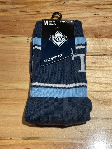 NEW PKWY Tampa Bay Rays Crew Socks sz M shoe sz Youth 1-6/Womens 3-8 NWT Cover