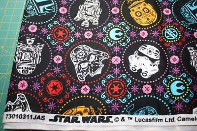 星球大战 R2D2 C3PO DARTH VADER 更多肖像棉织物 BTY 全新 73010311JAS — 第 1/4 张图片