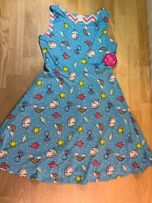 New Girl's Emily West Reversible Dress Unicorns & Rainbows/ Zig Zag Theme-Nice!* - Image 1 of 4