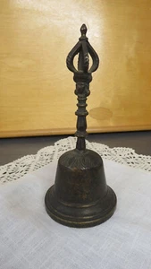 Tibetische Handglocke, Tibet Glocke, Kronenglocke, Messing brüniert - Bild 1 von 4