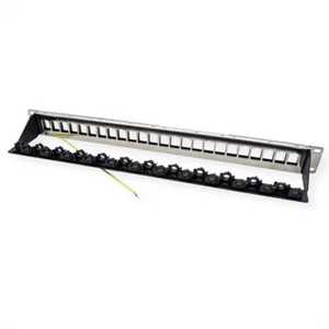 19"-Keystone-Modulträger, leer, 24P. geschirmt, Clip-Befestigung, schwarz - Afbeelding 1 van 4