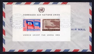 HAITI 1958 United Nations Souvenir Sheet FDC Cover - Picture 1 of 2