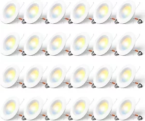 24 Pack Amico White 950 Lumens 5CCT 5" 6" LED Recessed Downlight Dimmable - Picture 1 of 6